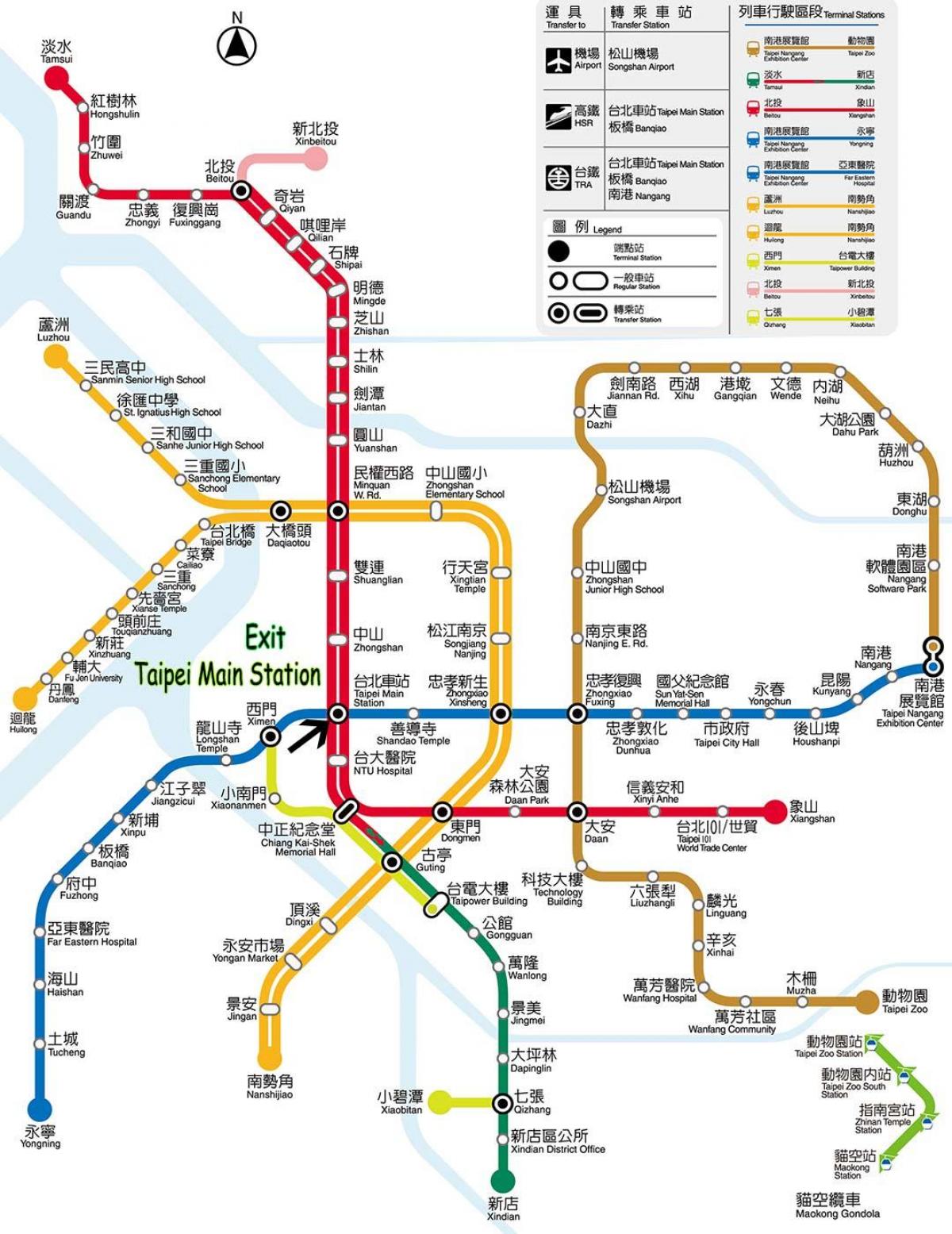 mapa Taipei autobusovej stanice