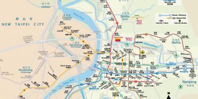 Mapa Taipei cesty