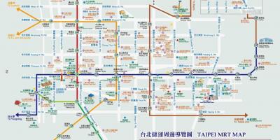 Taipei metro mapu s atrakciami