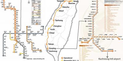 Mapa Taipei vysokorýchlostné železničné stanice