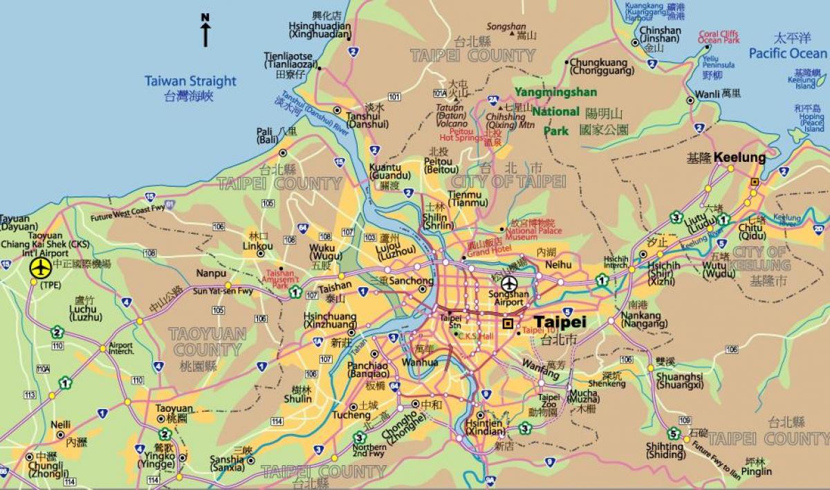 Taipei v centre mapu
