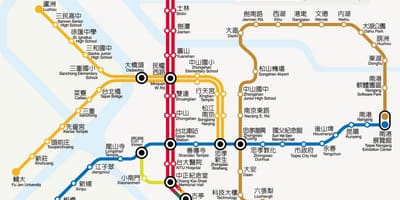Mapa Taipei mrt cestovného 