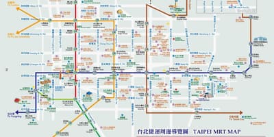 Taiwan mrt mapu s atrakciami